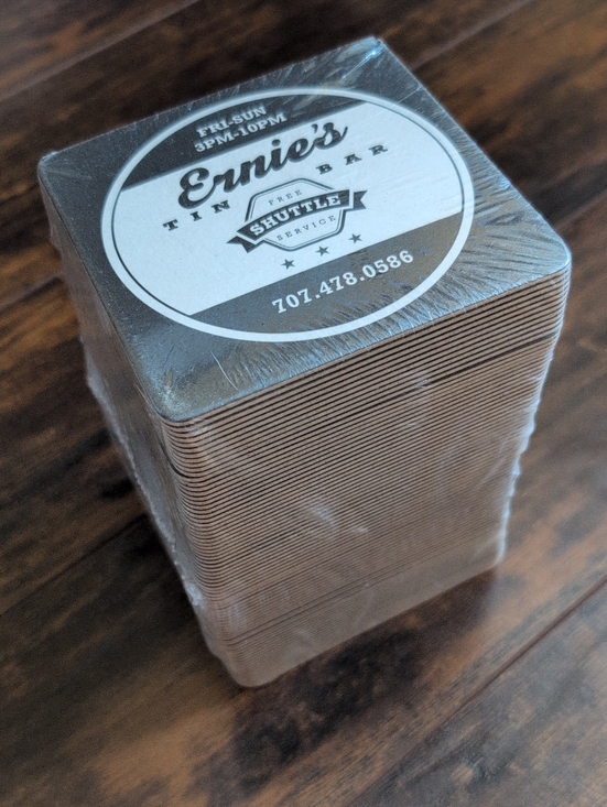 Other - NWT Ernie's Tin Bar Branded Coasters (Set Of 75)